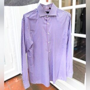 Boss Purple Dress Shirt Classic Gingham Design